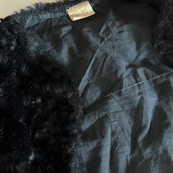 ZARA collection vintage girls black fur jacket (AGE 5-6) - Picture 4 of 6